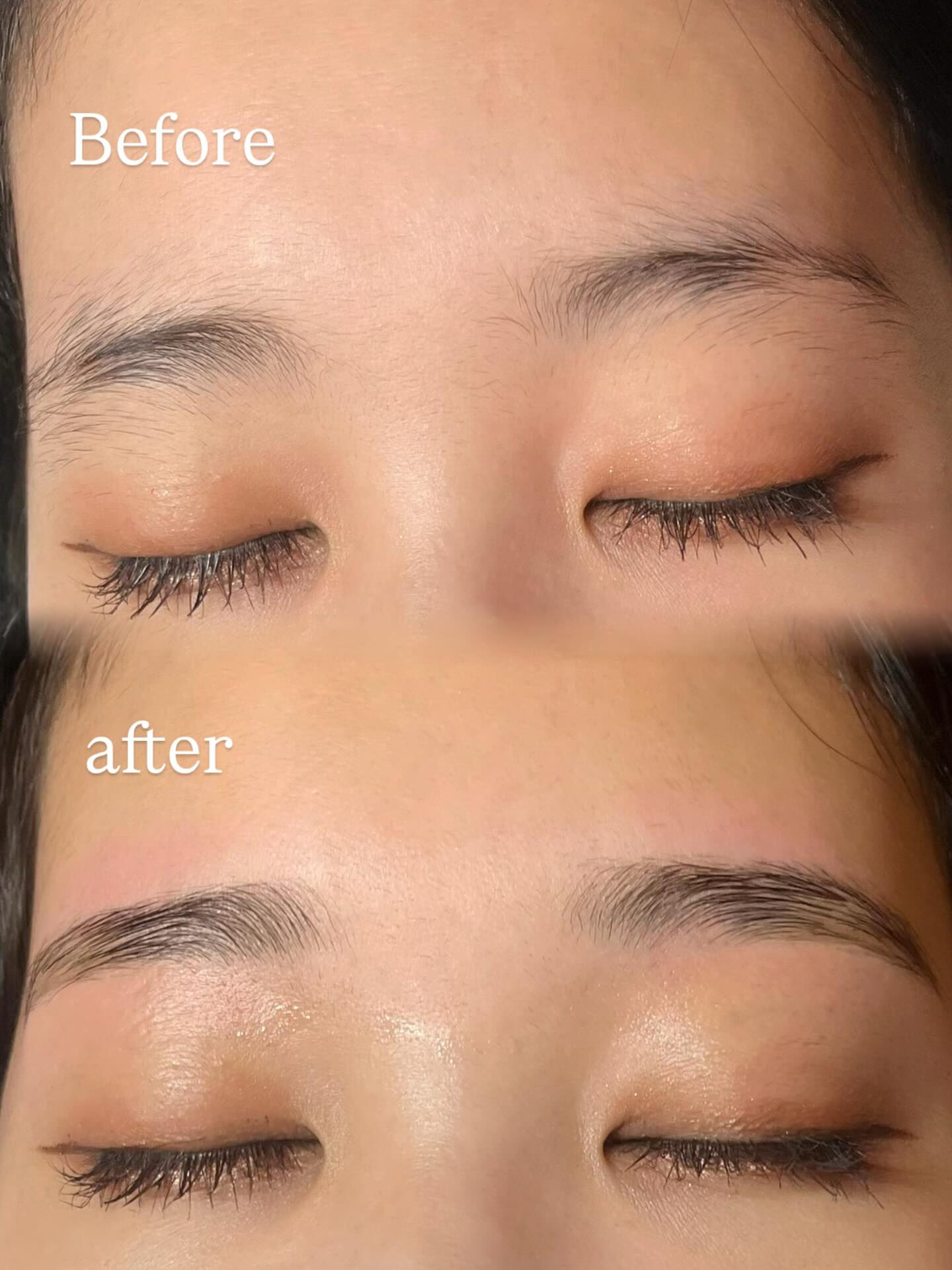 当店の「眉Wax＋眉パーマ」は、余分な毛をワックスでスッキリ