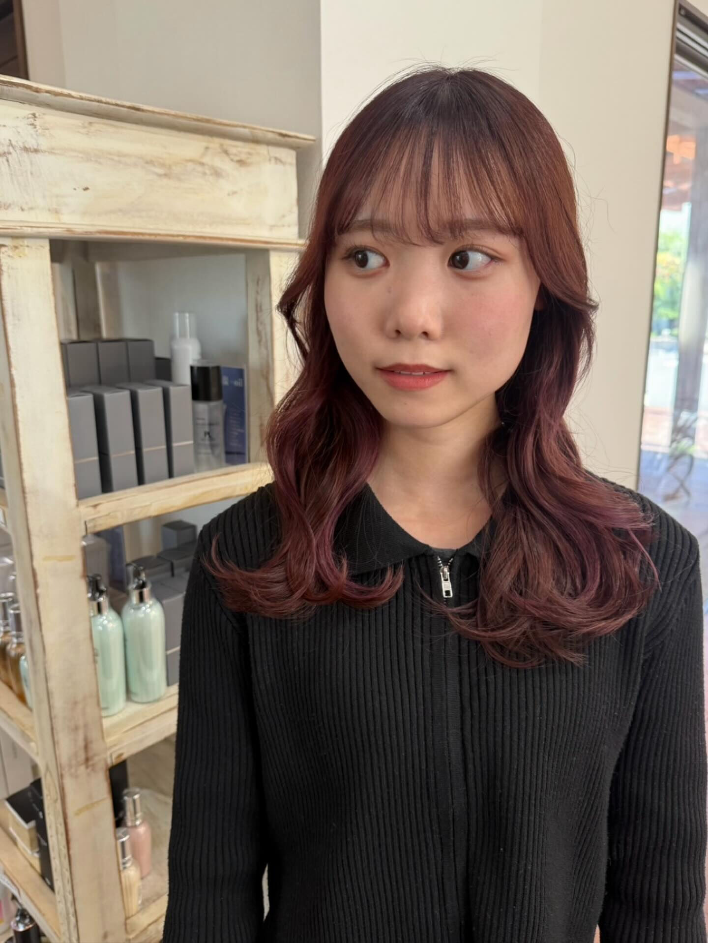顔周りレイヤー×秋ボルドーカラー🍒